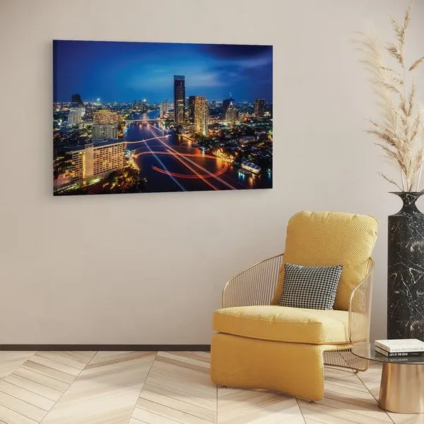 Multicolor_Bangkok_Thailand_Night,_Wooden_Framed_Canvas_Paintings_|_For_Home_Decor_|_Bedroom,_Living_Room,Wall_Decoration_|_Wall_Art_Painting,_Ct0340,_Size_16_X_24_In