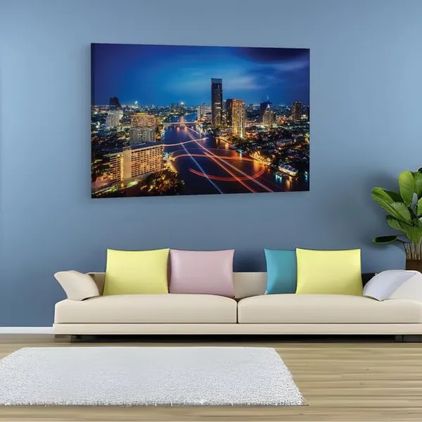 Multicolor_Bangkok_Thailand_Night,_Wooden_Framed_Canvas_Paintings_|_For_Home_Decor_|_Bedroom,_Living_Room,Wall_Decoration_|_Wall_Art_Painting,_Ct0340,_Size_16_X_24_In