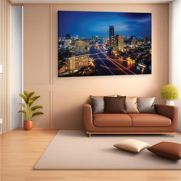 Multicolor_Bangkok_Thailand_Night,_Wooden_Framed_Canvas_Paintings_|_For_Home_Decor_|_Bedroom,_Living_Room,Wall_Decoration_|_Wall_Art_Painting,_Ct0340,_Size_16_X_24_In