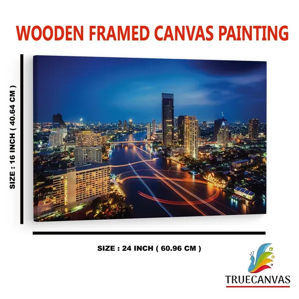 Multicolor_Bangkok_Thailand_Night,_Wooden_Framed_Canvas_Paintings_|_For_Home_Decor_|_Bedroom,_Living_Room,Wall_Decoration_|_Wall_Art_Painting,_Ct0340,_Size_16_X_24_In