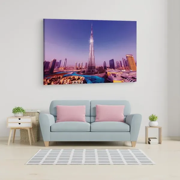 Multicolor_Burj_Khalifa,_Wooden_Framed_Canvas_Paintings_|_For_Home_Decor_|_Bedroom,_Living_Room,Wall_Decoration_|_Wall_Art_Painting,_Ct0341,_Size_16_X_24_In