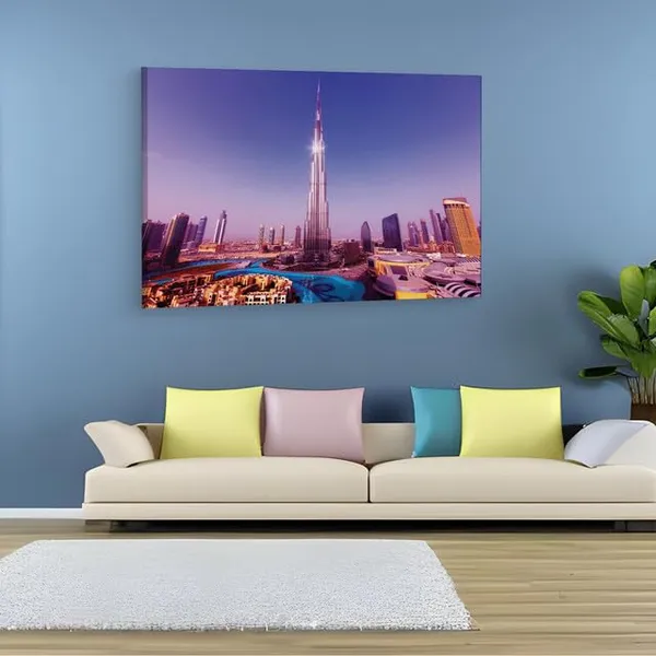 Multicolor_Burj_Khalifa,_Wooden_Framed_Canvas_Paintings_|_For_Home_Decor_|_Bedroom,_Living_Room,Wall_Decoration_|_Wall_Art_Painting,_Ct0341,_Size_16_X_24_In