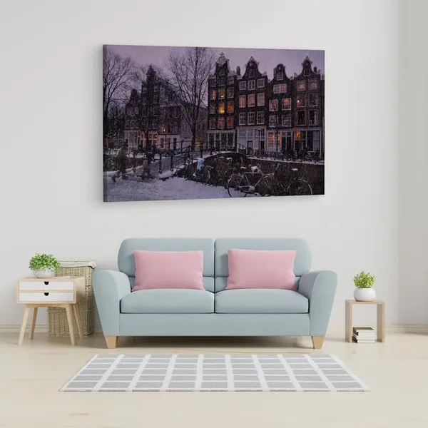 Multicolor_Amsterdam_Snow,_Wooden_Framed_Canvas_Paintings_|_For_Home_Decor_|_Bedroom,_Living_Room,Wall_Decoration_|_Wall_Art_Painting,_Ct0345,_Size_16_X_24_In