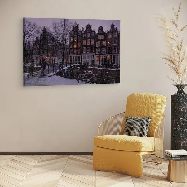 Multicolor_Amsterdam_Snow,_Wooden_Framed_Canvas_Paintings_|_For_Home_Decor_|_Bedroom,_Living_Room,Wall_Decoration_|_Wall_Art_Painting,_Ct0345,_Size_16_X_24_In