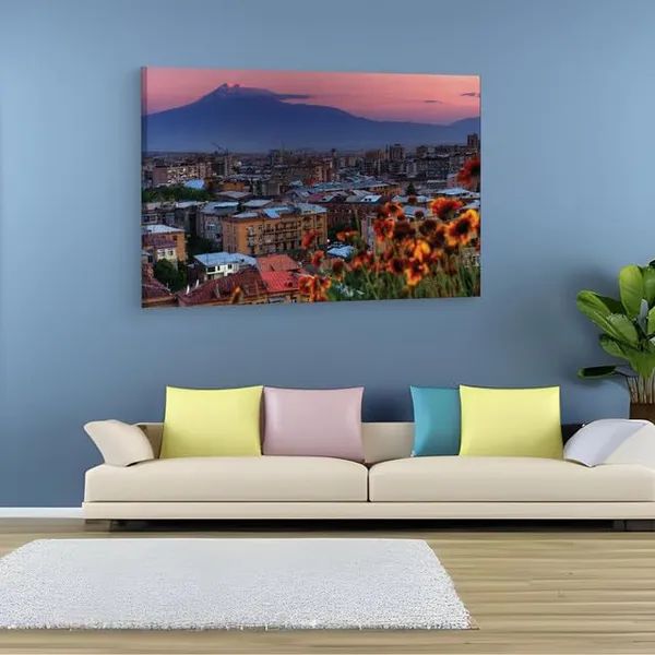 Multicolor_Yerevan_City,_Wooden_Framed_Canvas_Paintings_|_For_Home_Decor_|_Bedroom,_Living_Room,Wall_Decoration_|_Wall_Art_Painting,_Ct0346,_Size_16_X_24_In
