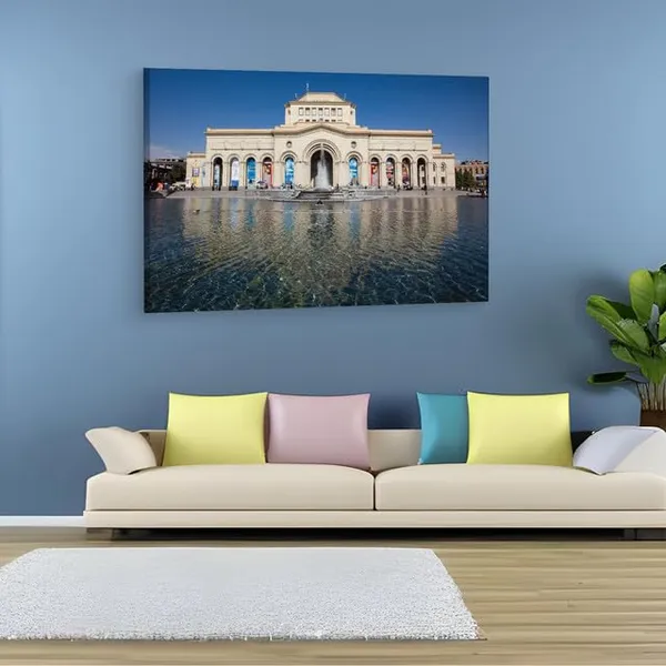 Multicolor_History_Museum_Of_Armenia,_Wooden_Framed_Canvas_Paintings_|_For_Home_Decor_|_Bedroom,_Living_Room,Wall_Decoration_|_Wall_Art_Painting,_Ct0347,_Size_16_X_24_In