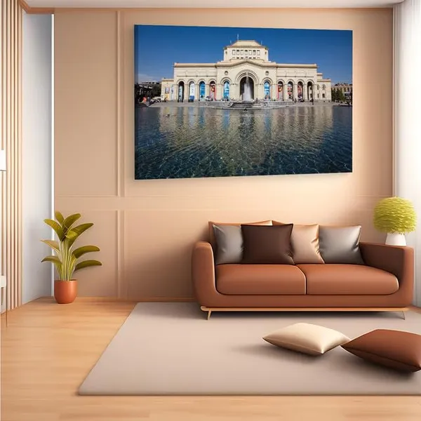 Multicolor_History_Museum_Of_Armenia,_Wooden_Framed_Canvas_Paintings_|_For_Home_Decor_|_Bedroom,_Living_Room,Wall_Decoration_|_Wall_Art_Painting,_Ct0347,_Size_16_X_24_In