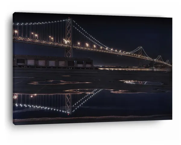 Multicolor_San_Francisco_??_Oakland_Bay_Bridge,_Wooden_Framed_Canvas_Paintings_|_For_Home_Decor_|_Bedroom,_Living_Room,Wall_Decoration_|_Wall_Art_Painting,_Ct0349,_Size_16_X_24_In