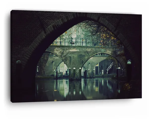 Multicolor_Amsterdam,_Bridge,_Wooden_Framed_Canvas_Paintings_|_For_Home_Decor_|_Bedroom,_Living_Room,Wall_Decoration_|_Wall_Art_Painting,_Ct0354,_Size_16_X_24_In