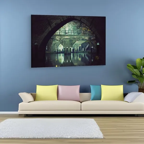 Multicolor_Amsterdam,_Bridge,_Wooden_Framed_Canvas_Paintings_|_For_Home_Decor_|_Bedroom,_Living_Room,Wall_Decoration_|_Wall_Art_Painting,_Ct0354,_Size_16_X_24_In