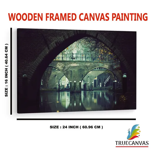 Multicolor_Amsterdam,_Bridge,_Wooden_Framed_Canvas_Paintings_|_For_Home_Decor_|_Bedroom,_Living_Room,Wall_Decoration_|_Wall_Art_Painting,_Ct0354,_Size_16_X_24_In