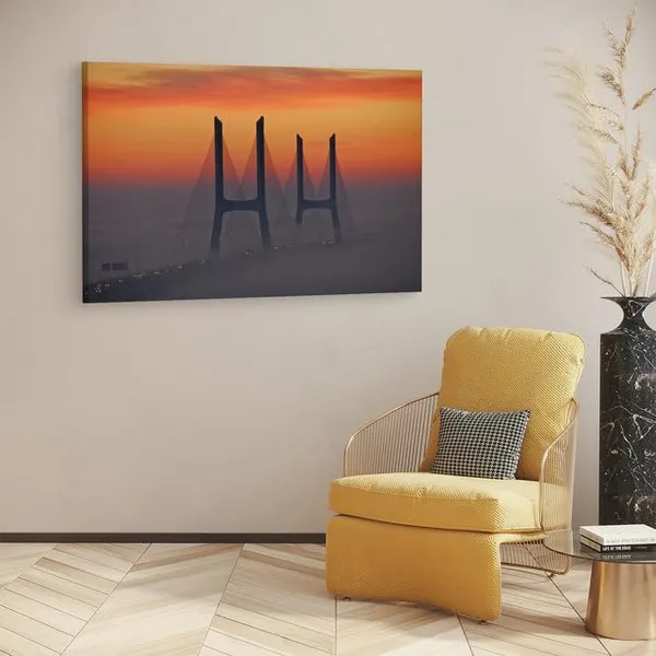 Multicolor_Vasco_Da_Gama_Bridge,_Wooden_Framed_Canvas_Paintings_|_For_Home_Decor_|_Bedroom,_Living_Room,Wall_Decoration_|_Wall_Art_Painting,_Ct0360,_Size_16_X_24_In