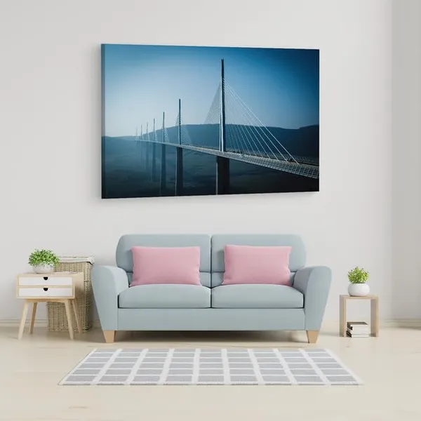 Multicolor_Viaduc_De_Millau,_Wooden_Framed_Canvas_Paintings_|_For_Home_Decor_|_Bedroom,_Living_Room,Wall_Decoration_|_Wall_Art_Painting,_Ct0361,_Size_16_X_24_In