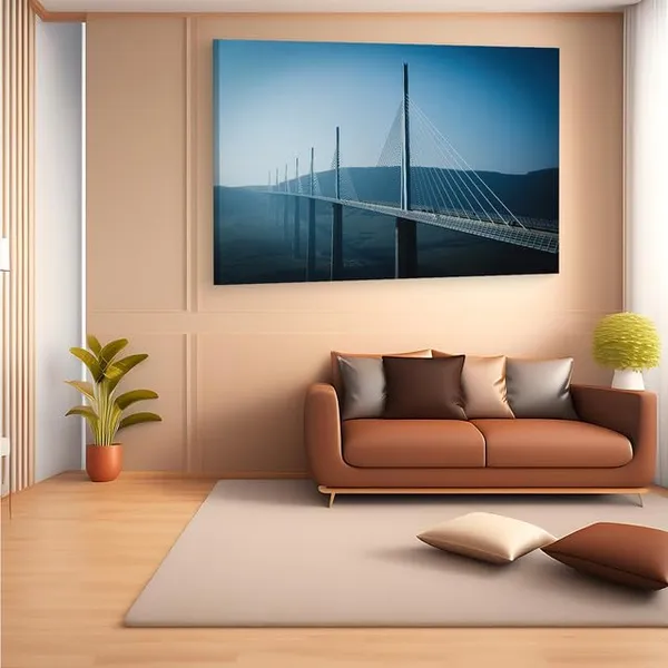 Multicolor_Viaduc_De_Millau,_Wooden_Framed_Canvas_Paintings_|_For_Home_Decor_|_Bedroom,_Living_Room,Wall_Decoration_|_Wall_Art_Painting,_Ct0361,_Size_16_X_24_In