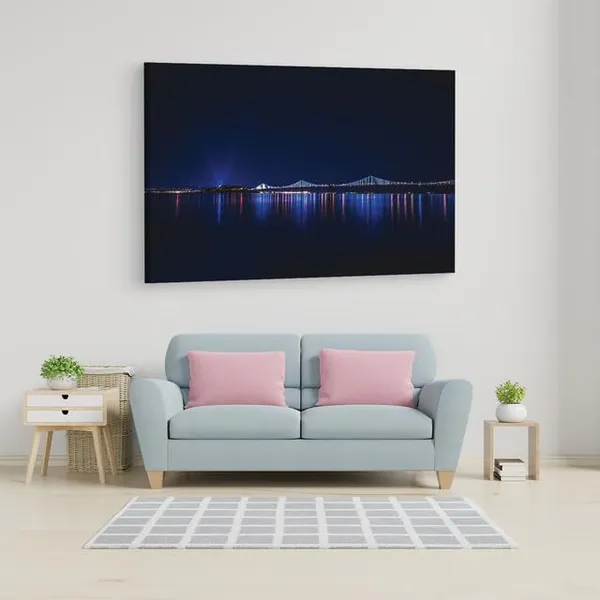 Multicolor_Guangzhou_Bridge_Night_Hd,_Wooden_Framed_Canvas_Paintings_|_For_Home_Decor_|_Bedroom,_Living_Room,Wall_Decoration_|_Wall_Art_Painting,_Ct0363,_Size_16_X_24_In