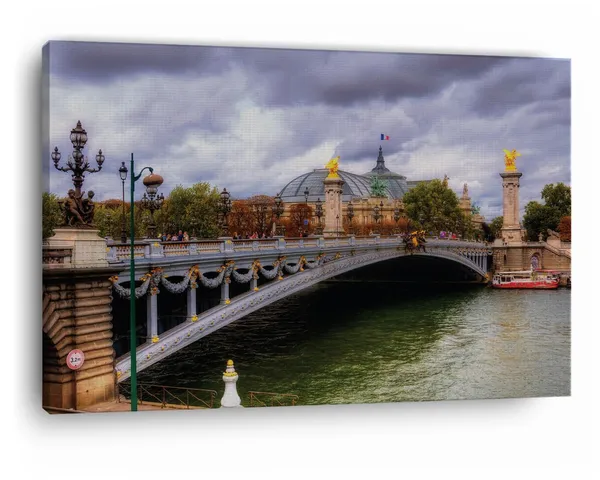 Multicolor_Pont_Alexandre_Iii,_Wooden_Framed_Canvas_Paintings_|_For_Home_Decor_|_Bedroom,_Living_Room,Wall_Decoration_|_Wall_Art_Painting,_Ct0364,_Size_16_X_24_In