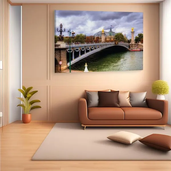 Multicolor_Pont_Alexandre_Iii,_Wooden_Framed_Canvas_Paintings_|_For_Home_Decor_|_Bedroom,_Living_Room,Wall_Decoration_|_Wall_Art_Painting,_Ct0364,_Size_16_X_24_In