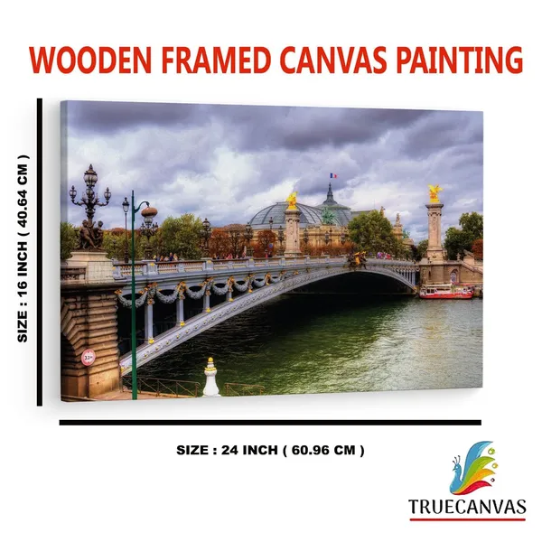 Multicolor_Pont_Alexandre_Iii,_Wooden_Framed_Canvas_Paintings_|_For_Home_Decor_|_Bedroom,_Living_Room,Wall_Decoration_|_Wall_Art_Painting,_Ct0364,_Size_16_X_24_In