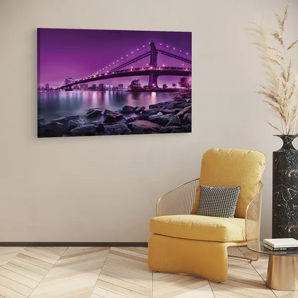 Multicolor_Purple_People_Bridge,_Wooden_Framed_Canvas_Paintings_|_For_Home_Decor_|_Bedroom,_Living_Room,Wall_Decoration_|_Wall_Art_Painting,_Ct0365,_Size_16_X_24_In