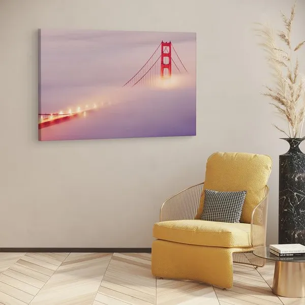 Multicolor_Golden_Gate_Bridge,_Wooden_Framed_Canvas_Paintings_|_For_Home_Decor_|_Bedroom,_Living_Room,Wall_Decoration_|_Wall_Art_Painting,_Ct0366,_Size_16_X_24_In