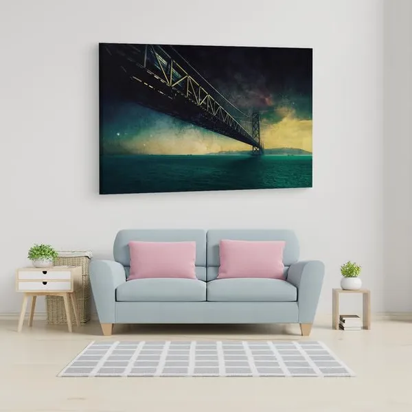 Multicolor_Kobe_Bridge,_Wooden_Framed_Canvas_Paintings_|_For_Home_Decor_|_Bedroom,_Living_Room,Wall_Decoration_|_Wall_Art_Painting,_Ct0367,_Size_16_X_24_In