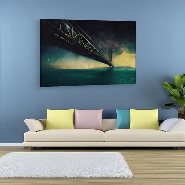 Multicolor_Kobe_Bridge,_Wooden_Framed_Canvas_Paintings_|_For_Home_Decor_|_Bedroom,_Living_Room,Wall_Decoration_|_Wall_Art_Painting,_Ct0367,_Size_16_X_24_In