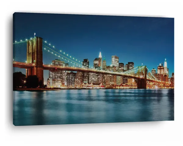 Multicolor_Brooklyn_Bridge,_Wooden_Framed_Canvas_Paintings_|_For_Home_Decor_|_Bedroom,_Living_Room,Wall_Decoration_|_Wall_Art_Painting,_Ct0370,_Size_16_X_24_In