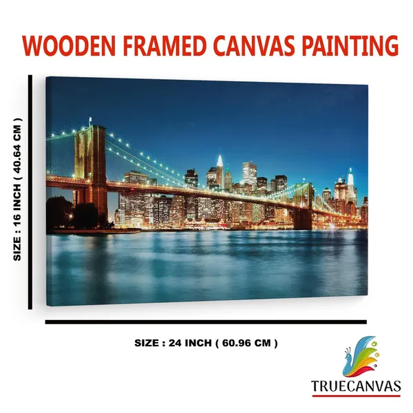 Multicolor_Brooklyn_Bridge,_Wooden_Framed_Canvas_Paintings_|_For_Home_Decor_|_Bedroom,_Living_Room,Wall_Decoration_|_Wall_Art_Painting,_Ct0370,_Size_16_X_24_In