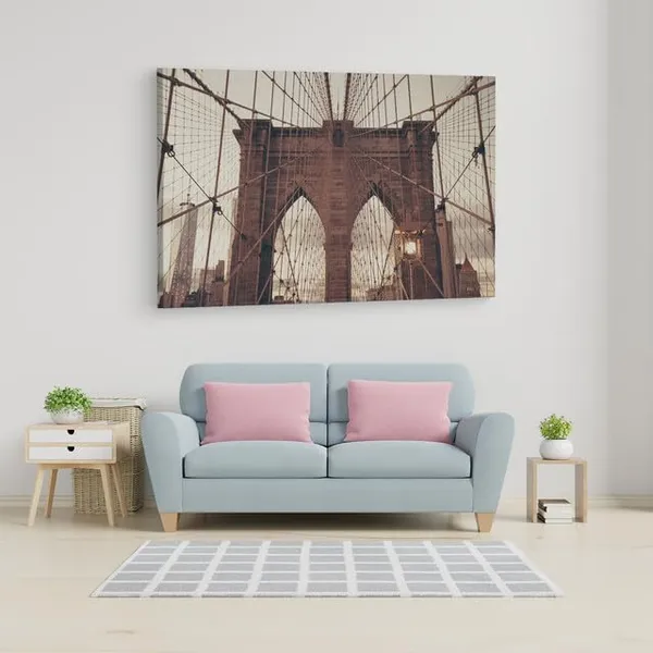 Multicolor_Brooklyn_Bridge,_Wooden_Framed_Canvas_Paintings_|_For_Home_Decor_|_Bedroom,_Living_Room,Wall_Decoration_|_Wall_Art_Painting,_Ct0371,_Size_16_X_24_In