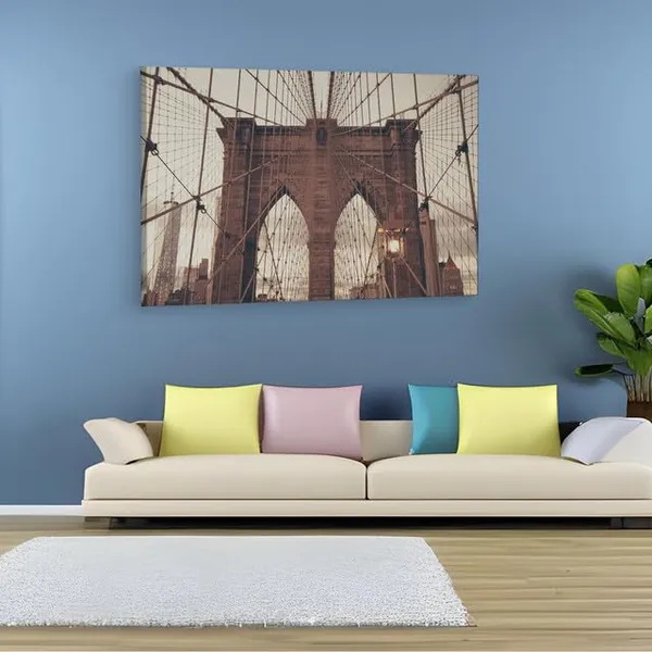 Multicolor_Brooklyn_Bridge,_Wooden_Framed_Canvas_Paintings_|_For_Home_Decor_|_Bedroom,_Living_Room,Wall_Decoration_|_Wall_Art_Painting,_Ct0371,_Size_16_X_24_In