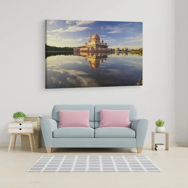 Multicolor_Mosque_Lake,_Wooden_Framed_Canvas_Paintings_|_For_Home_Decor_|_Bedroom,_Living_Room,Wall_Decoration_|_Wall_Art_Painting,_Ct0372,_Size_16_X_24_In