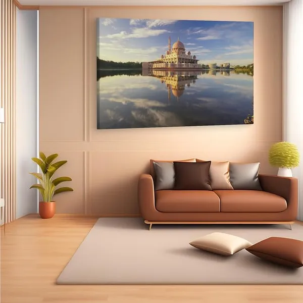 Multicolor_Mosque_Lake,_Wooden_Framed_Canvas_Paintings_|_For_Home_Decor_|_Bedroom,_Living_Room,Wall_Decoration_|_Wall_Art_Painting,_Ct0372,_Size_16_X_24_In