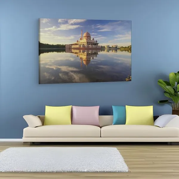 Multicolor_Mosque_Lake,_Wooden_Framed_Canvas_Paintings_|_For_Home_Decor_|_Bedroom,_Living_Room,Wall_Decoration_|_Wall_Art_Painting,_Ct0372,_Size_16_X_24_In