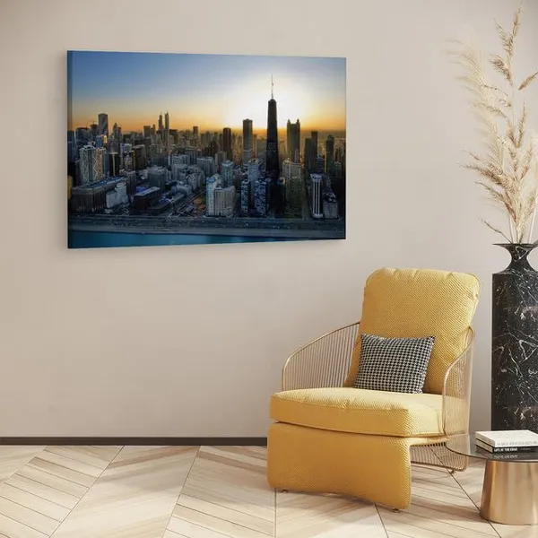 Multicolor_Chicago_Skyline_John_Hancock_Center,_Wooden_Framed_Canvas_Paintings_|_For_Home_Decor_|_Bedroom,_Living_Room,Wall_Decoration_|_Wall_Art_Painting,_Ct0377,_Size_16_X_24_In