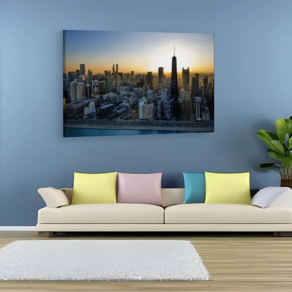 Multicolor_Chicago_Skyline_John_Hancock_Center,_Wooden_Framed_Canvas_Paintings_|_For_Home_Decor_|_Bedroom,_Living_Room,Wall_Decoration_|_Wall_Art_Painting,_Ct0377,_Size_16_X_24_In