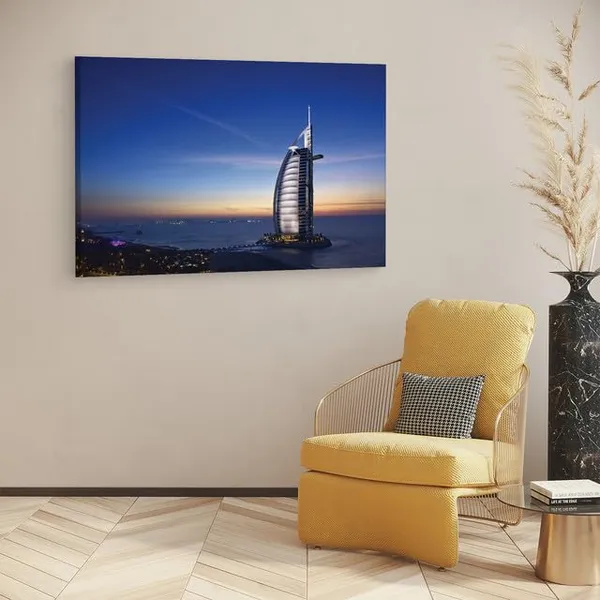 Multicolor_Burj_Al_Arab,_Wooden_Framed_Canvas_Paintings_|_For_Home_Decor_|_Bedroom,_Living_Room,Wall_Decoration_|_Wall_Art_Painting,_Ct0381,_Size_16_X_24_In