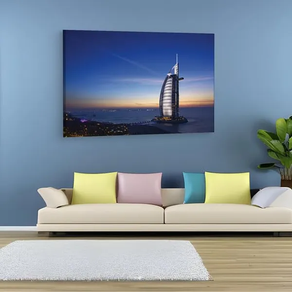 Multicolor_Burj_Al_Arab,_Wooden_Framed_Canvas_Paintings_|_For_Home_Decor_|_Bedroom,_Living_Room,Wall_Decoration_|_Wall_Art_Painting,_Ct0381,_Size_16_X_24_In