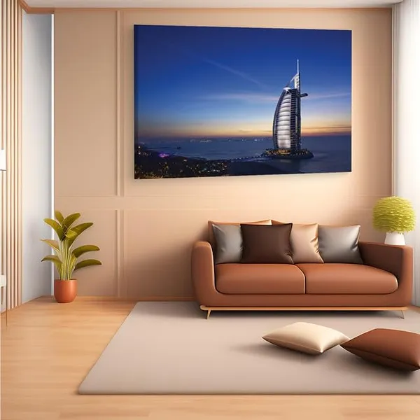 Multicolor_Burj_Al_Arab,_Wooden_Framed_Canvas_Paintings_|_For_Home_Decor_|_Bedroom,_Living_Room,Wall_Decoration_|_Wall_Art_Painting,_Ct0381,_Size_16_X_24_In