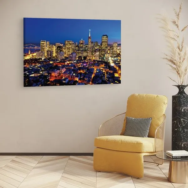 Multicolor_Megalopolis_Cali|_Fornia,_Wooden_Framed_Canvas_Paintings_|_For_Home_Decor_|_Bedroom,_Living_Room,Wall_Decoration_|_Wall_Art_Painting,_Ct0383,_Size_16_X_24_In