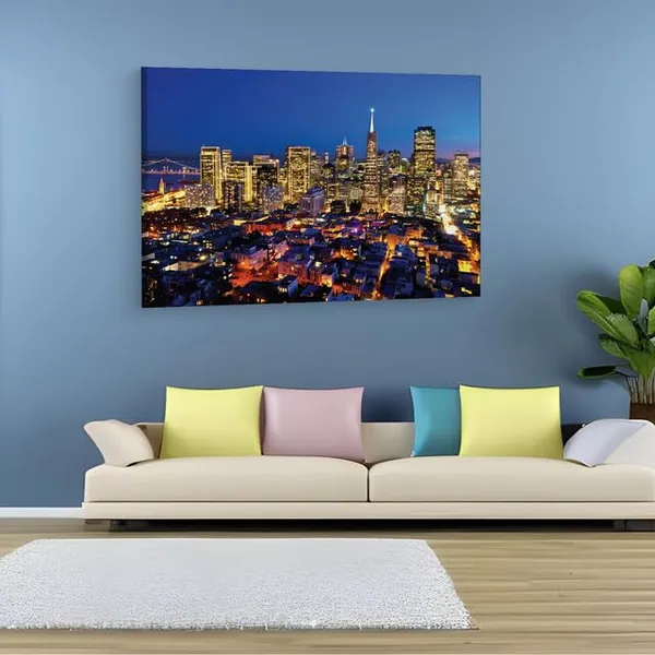 Multicolor_Megalopolis_Cali|_Fornia,_Wooden_Framed_Canvas_Paintings_|_For_Home_Decor_|_Bedroom,_Living_Room,Wall_Decoration_|_Wall_Art_Painting,_Ct0383,_Size_16_X_24_In