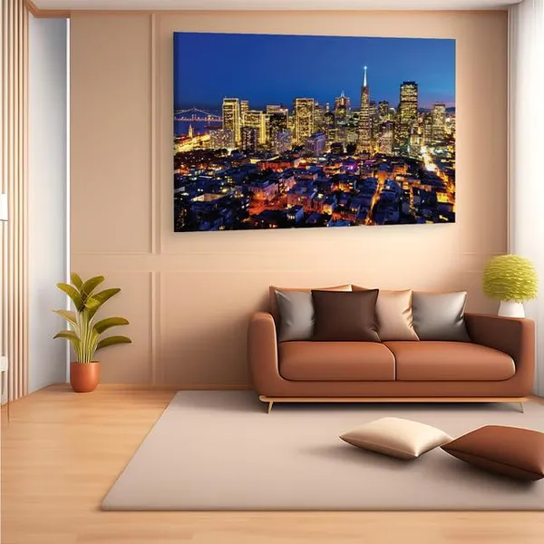 Multicolor_Megalopolis_Cali|_Fornia,_Wooden_Framed_Canvas_Paintings_|_For_Home_Decor_|_Bedroom,_Living_Room,Wall_Decoration_|_Wall_Art_Painting,_Ct0383,_Size_16_X_24_In