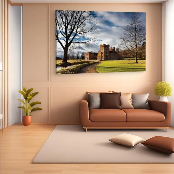 Multicolor_Oxburgh_Hall,_Norfolk,_Wooden_Framed_Canvas_Paintings_|_For_Home_Decor_|_Bedroom,_Living_Room,Wall_Decoration_|_Wall_Art_Painting,_Ct0385,_Size_16_X_24_In