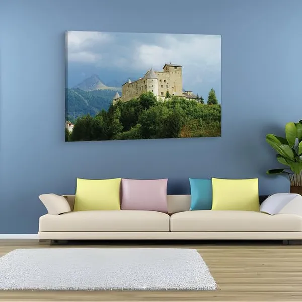 Multicolor_Schloss_Naudersberg,_Wooden_Framed_Canvas_Paintings_|_For_Home_Decor_|_Bedroom,_Living_Room,Wall_Decoration_|_Wall_Art_Painting,_Ct0386,_Size_16_X_24_In