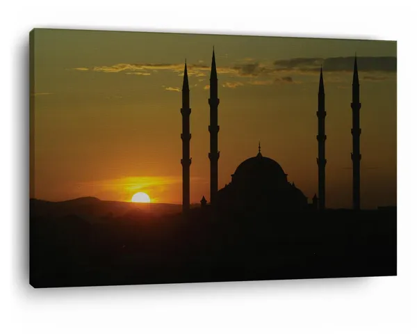 Multicolor_Chechnya_Sunset_Sky_Mosque,_Wooden_Framed_Canvas_Paintings_|_For_Home_Decor_|_Bedroom,_Living_Room,Wall_Decoration_|_Wall_Art_Painting,_Ct0388,_Size_16_X_24_In