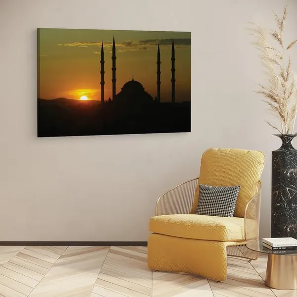 Multicolor_Chechnya_Sunset_Sky_Mosque,_Wooden_Framed_Canvas_Paintings_|_For_Home_Decor_|_Bedroom,_Living_Room,Wall_Decoration_|_Wall_Art_Painting,_Ct0388,_Size_16_X_24_In