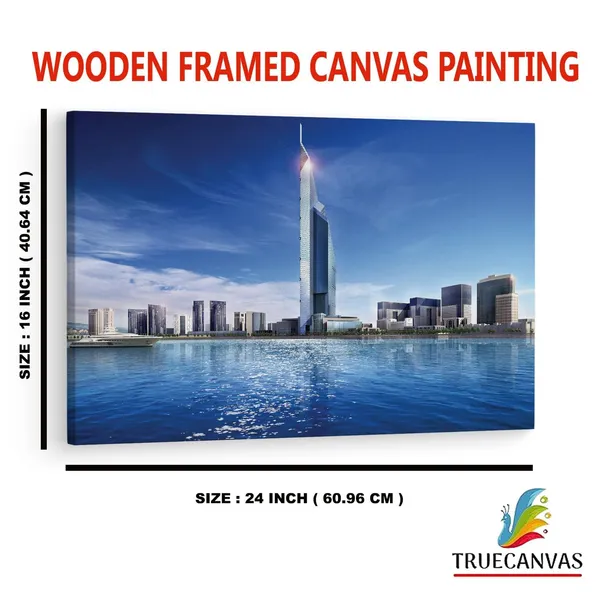 Multicolor_Dubai_Towers_Doha,_Wooden_Framed_Canvas_Paintings_|_For_Home_Decor_|_Bedroom,_Living_Room,Wall_Decoration_|_Wall_Art_Painting,_Ct0391,_Size_16_X_24_In