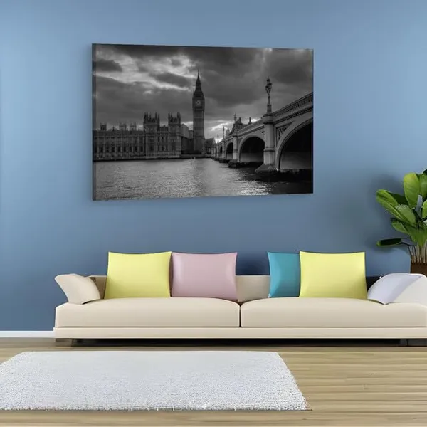 Multicolor_Palace_Of_Westminster,_Wooden_Framed_Canvas_Paintings_|_For_Home_Decor_|_Bedroom,_Living_Room,Wall_Decoration_|_Wall_Art_Painting,_Ct0396,_Size_16_X_24_In