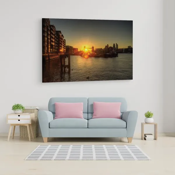 Multicolor_Sunrise_Tower_Bridge_London,_Wooden_Framed_Canvas_Paintings_|_For_Home_Decor_|_Bedroom,_Living_Room,Wall_Decoration_|_Wall_Art_Painting,_Ct0397,_Size_16_X_24_In