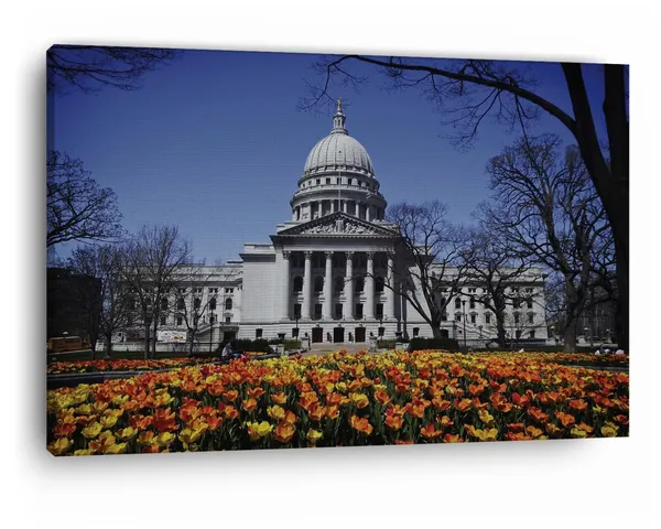 Multicolor_Wisconsin_State_Capitol,_Wooden_Framed_Canvas_Paintings_|_For_Home_Decor_|_Bedroom,_Living_Room,Wall_Decoration_|_Wall_Art_Painting,_Ct0399,_Size_16_X_24_In