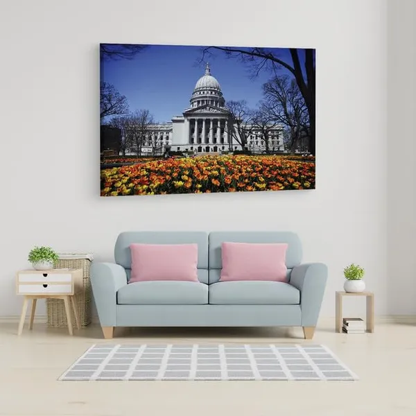 Multicolor_Wisconsin_State_Capitol,_Wooden_Framed_Canvas_Paintings_|_For_Home_Decor_|_Bedroom,_Living_Room,Wall_Decoration_|_Wall_Art_Painting,_Ct0399,_Size_16_X_24_In
